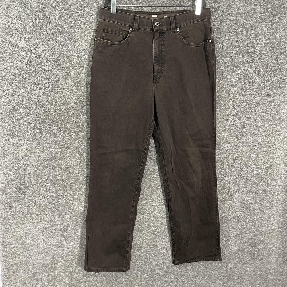 Hiltl John Jeans Mens 33x34 Dark Brown Regular‎ Straight Stretch Pants